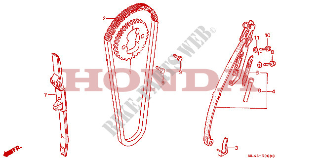 CHAINE DE DISTRIBUTION   TENDEUR pour Honda CB 450 S de 1986