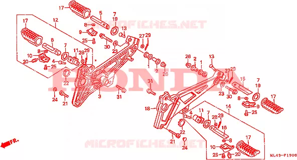 REPOSE PIED Honda MOTO 350 CB 1986  CB350SG