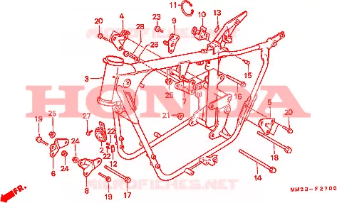 CADRE Honda MOTO 450 CM 1987  CMX450CH