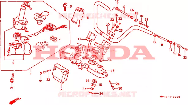 GUIDON - TE DE FOURCHE Honda MOTO 450 CM 1987  CMX450CH