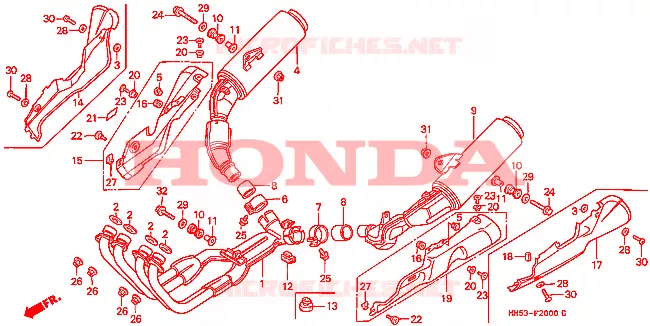 SILENCIEUX D'ECHAPPEMENT Honda MOTO 1000 CBR 1991  CBR1000FM