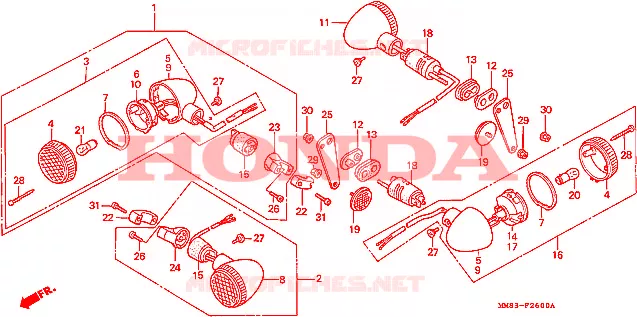 CLIGNOTANT Honda MOTO 1100 SHADOW 1992  VT1100CN