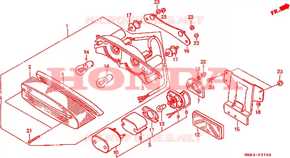 FEU ARRIERE Honda MOTO 1100 SHADOW 1993  VT1100CP