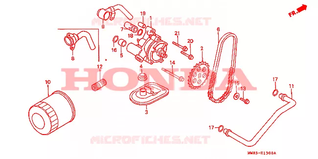 FILTRE A HUILE - POMPE A HUILE Honda MOTO 1100 SHADOW 1987  VT1100CH