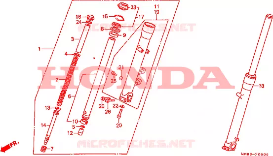 FOURCHE Honda MOTO 1100 SHADOW 1994  VT1100CR