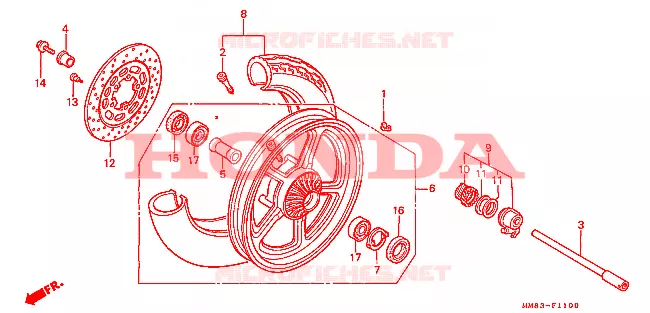 ROUE AVANT Honda MOTO 1100 SHADOW 1993  VT1100CP