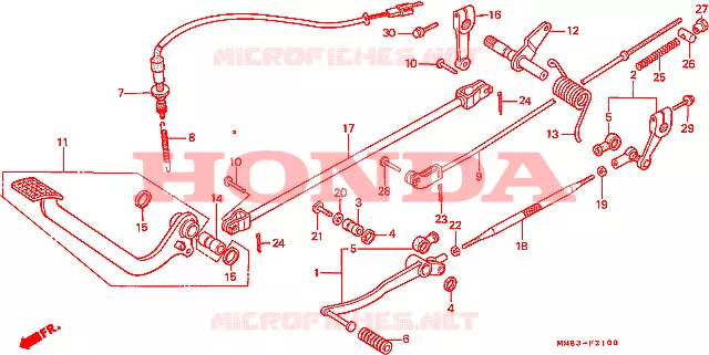 SELECTEUR - PEDALE DE FREIN Honda MOTO 1100 SHADOW 1994  VT1100CR