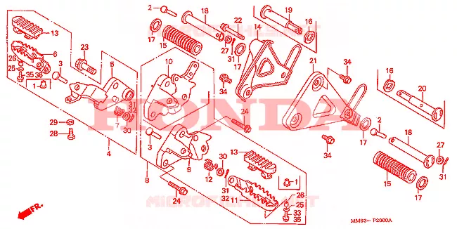 REPOSE PIED Honda MOTO 600 TRANSALP 1993  XL600VP