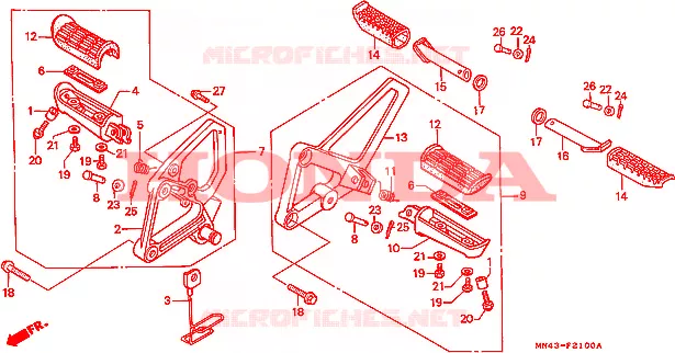 REPOSE PIED Honda MOTO 600 CBR 1987  CBR600FH