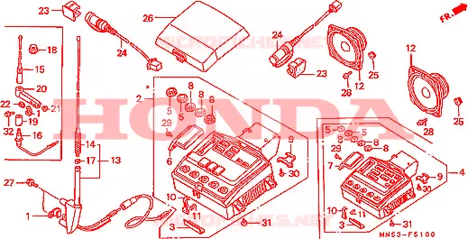 RADIO Honda MOTO 1500 GOLD-WING 1991  GL1500AM