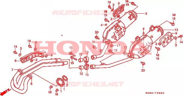 SILENCIEUX D'ECHAPPEMENT Honda MOTO 500 NX 1990  NX500L