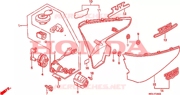 COUVERCLES LATERAUX Honda MOTO 600 SHADOW 1990  VT600CL