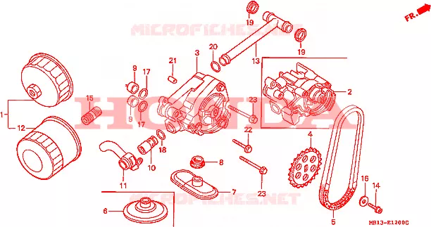 FILTRE A HUILE - POMPE A HUILE Honda MOTO 600 SHADOW 1990  VT600CL