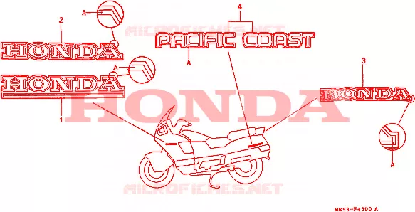 AUTOCOLLANTS Honda MOTO 800 PC800 1990  PC800L