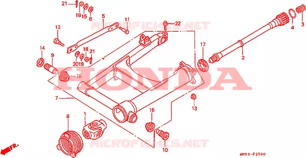 BRAS OSCILLANT - CARDAN Honda MOTO 800 PC800 1990  PC800L