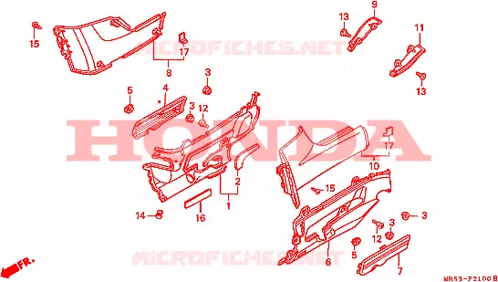 COUVERCLES LATERAUX Honda MOTO 800 PC800 1990  PC800L
