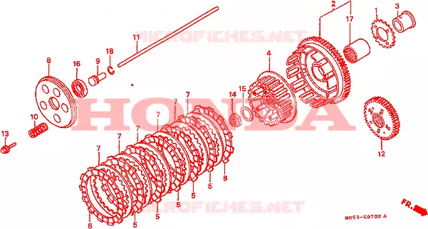 EMBRAYAGE Honda MOTO 800 PC800 1990  PC800L