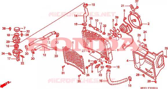 RADIATEUR Honda MOTO 800 PC800 1990  PC800L