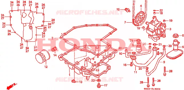FILTRE A HUILE - CARTER D'HUILE - POMPE A HUILE Honda MOTO 1000 CBR 1991  CBR1000FM
