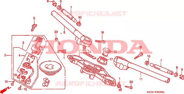 GUIDON - TE DE FOURCHE Honda MOTO 1000 CBR 1991  CBR1000FM