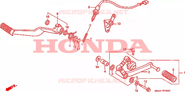 SELECTEUR - PEDALE DE FREIN Honda MOTO 1000 CBR 1992  CBR1000FN