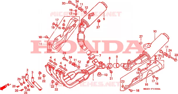 SILENCIEUX D'ECHAPPEMENT Honda MOTO 1000 CBR 1992  CBR1000FN