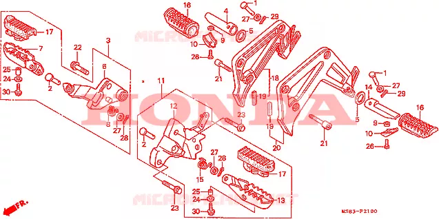 REPOSE PIED Honda MOTO 650 AFRICA-TWIN 1989  XRV650K
