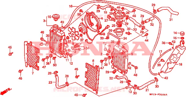 ENSEMBLE RADIATEUR Honda MOTO 750 AFRICA-TWIN 1990  XRV750L