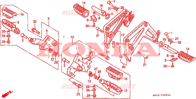 REPOSE PIED Honda MOTO 750 AFRICA-TWIN 1990  XRV750L