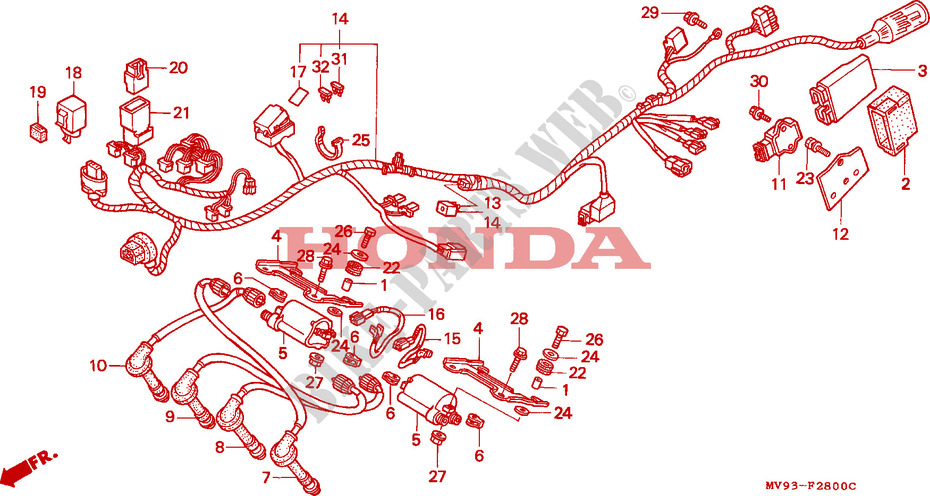 FAISCEAU DES FILS pour Honda CBR 600 F de 1991