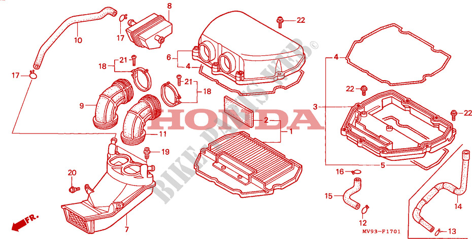 FILTRE A AIR (CBR600FS/3S/T/3T/SET) pour Honda CBR 600 F de 1995