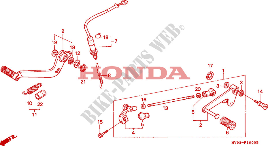SELECTEUR   PEDALE DE FREIN pour Honda CBR 600 F de 1992
