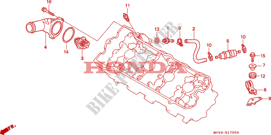 THERMOSTAT pour Honda CBR 600 F de 1992