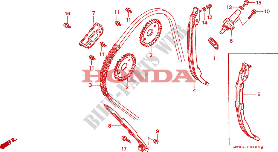 CHAINE DE DISTRIBUTION   TENDEUR pour Honda CBR 900 RR de 1993