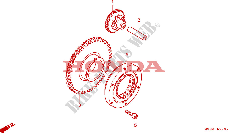 ROUE LIBRE DE DEMARREUR pour Honda CBR 900 FIREBLADE de 1992