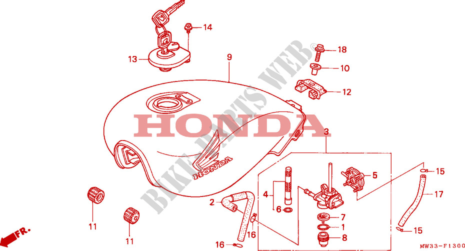 RESERVOIR A CARBURANT(CB750) pour Honda CB 750 NIGHTHAWK de 1991