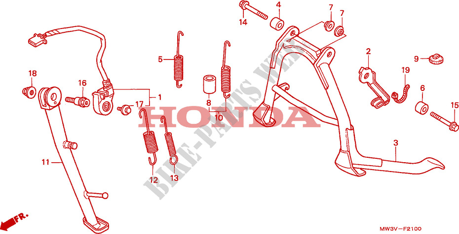 BEQUILLE pour Honda SEVEN FIFTY 750 34HP de 1997