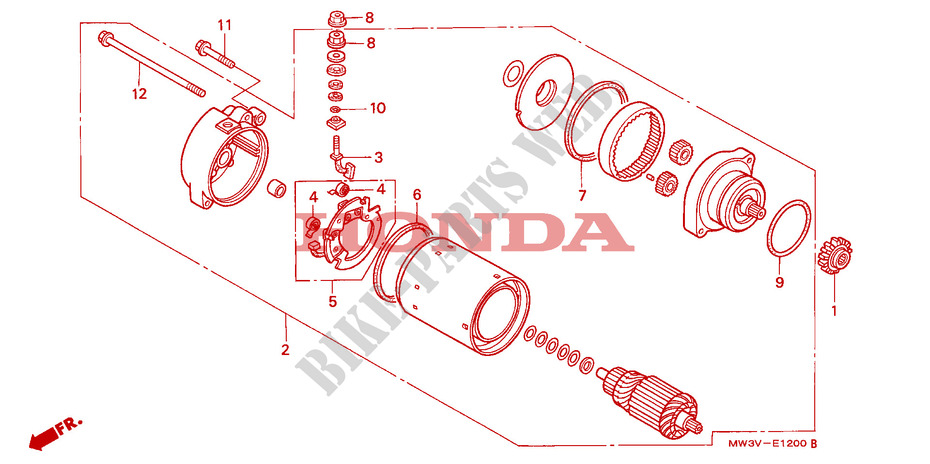 DEMARREUR pour Honda SEVEN FIFTY 750 de 1997