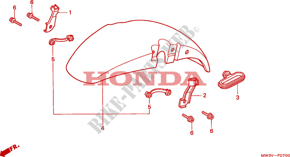 GARDE BOUE AVANT pour Honda SEVEN FIFTY 750 34HP de 1997