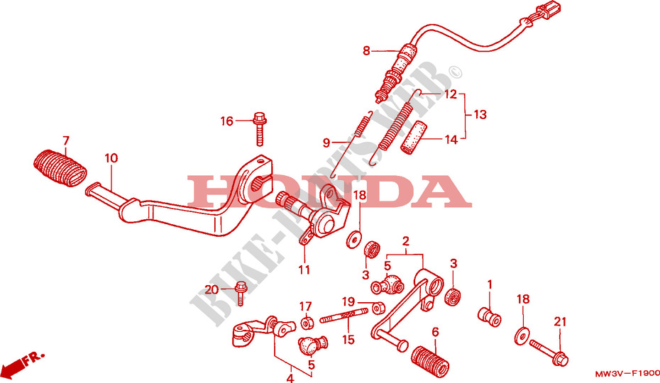 PEDALE pour Honda SEVEN FIFTY 750 de 1997