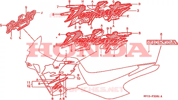 t (NX500P/R/650P/R) Honda MOTO 500 NX 1993  NX500P