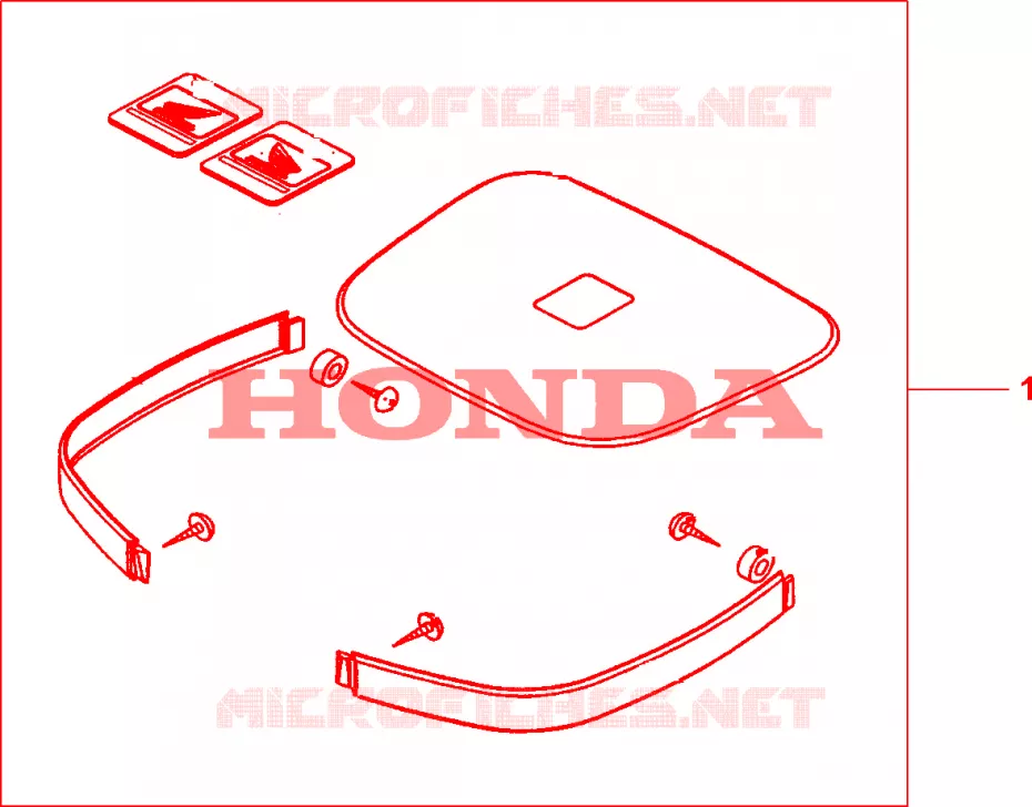 GARNITURES TOP CASE R218 Honda MOTO 500 CB 2002  CB500S2