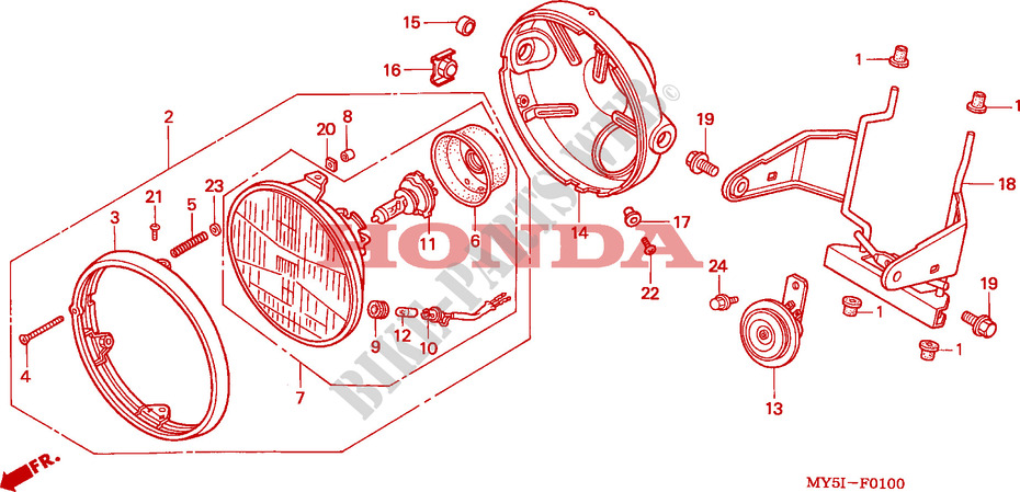 PROJECTEUR(CB500) pour Honda CB 500 34HP de 2002
