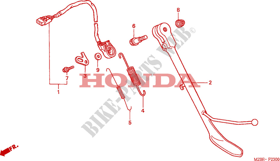 BEQUILLE LATERALE pour Honda 1500 F6C de 2001