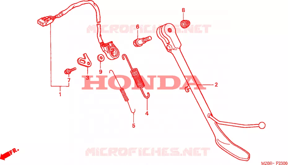 BEQUILLE LATERALE Honda MOTO 1500 GOLD-WING 2003  GL1500CD3