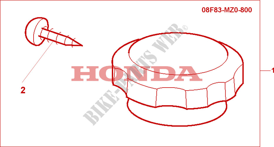 BOUCHON DE RADIATEUR CHROME pour Honda VALKYRIE 1500 F6C DELUXE de 2002