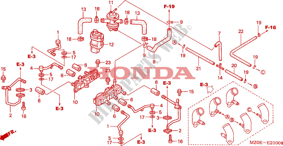 COMMANDE INJECTION D'AIR SOUPAPE pour Honda 1500 F6C de 2002