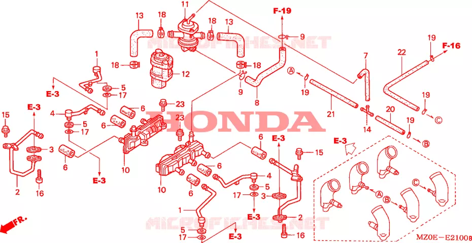 COMMANDE INJECTION D'AIR SOUPAPE Honda MOTO 1500 GOLD-WING 2002  GL1500CD2