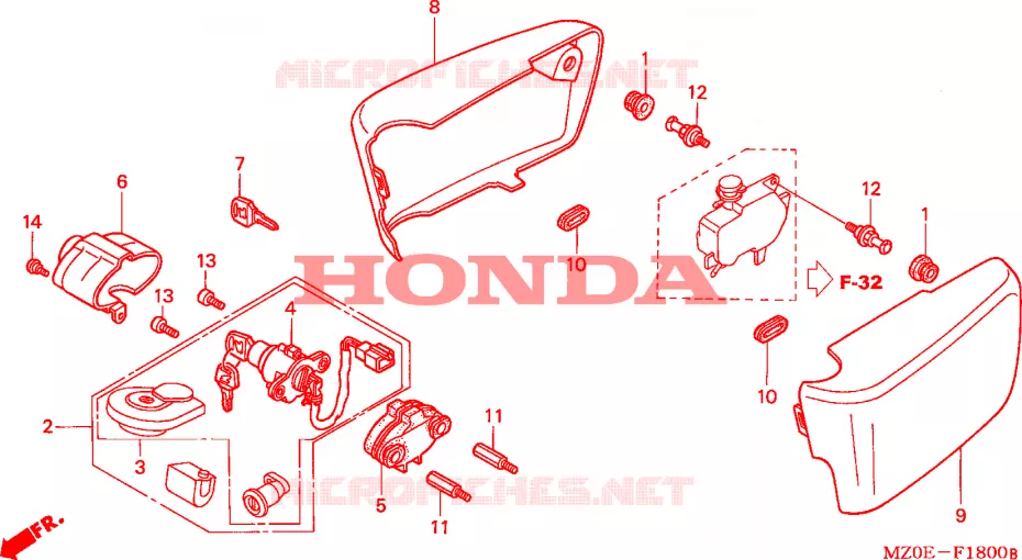 COUVERCLES LATERAUX Honda MOTO 1500 GOLD-WING 2002  GL1500CD2