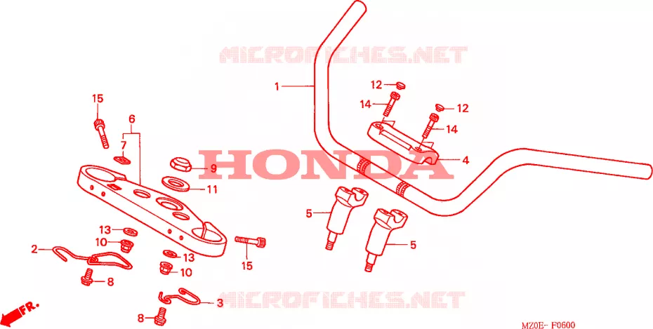 GUIDON - TE DE FOURCHE Honda MOTO 1500 GOLD-WING 2002  GL1500C2